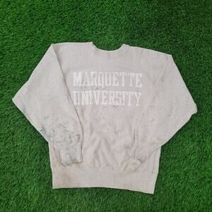 Vintage 80s Marquette Sweatshirt L/XL 23x24 Boxy Champion